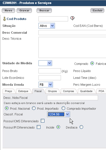 cdw0201_cadastro_produtos_servicos_classificacao_fiscal