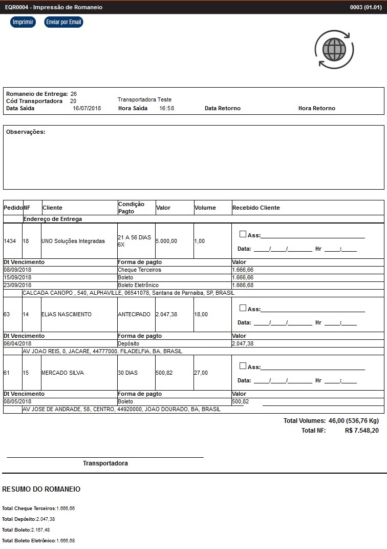 Modelo De Romaneio De Entrega Em Word 5340